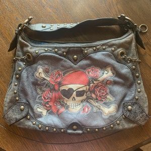 Isabella Fiore Tattoo Pirate Skull Purse - Rare